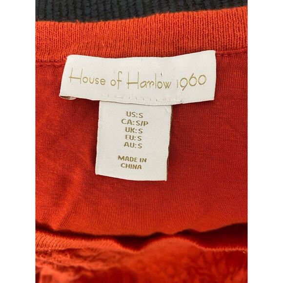 House of Harlow Orange Knit Crochet Sleeveless‎ Midi Dress Womens Sz Small Boho - Picture 8 of 9